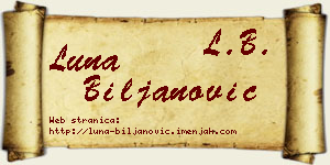Luna Biljanović vizit kartica